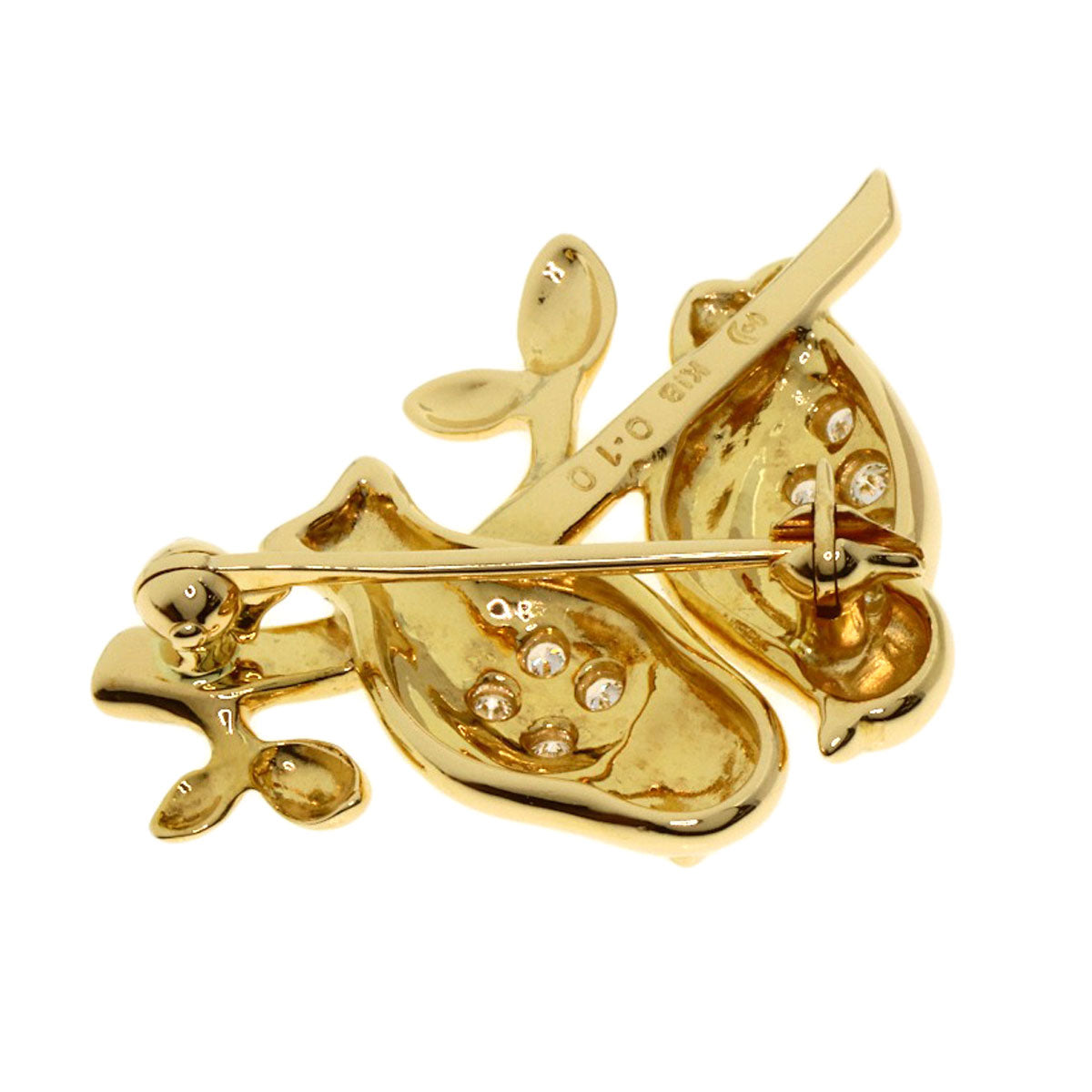 TASAKI Small bird motif Diamond Brooch K18 Yellow Gold Ladies [Used]