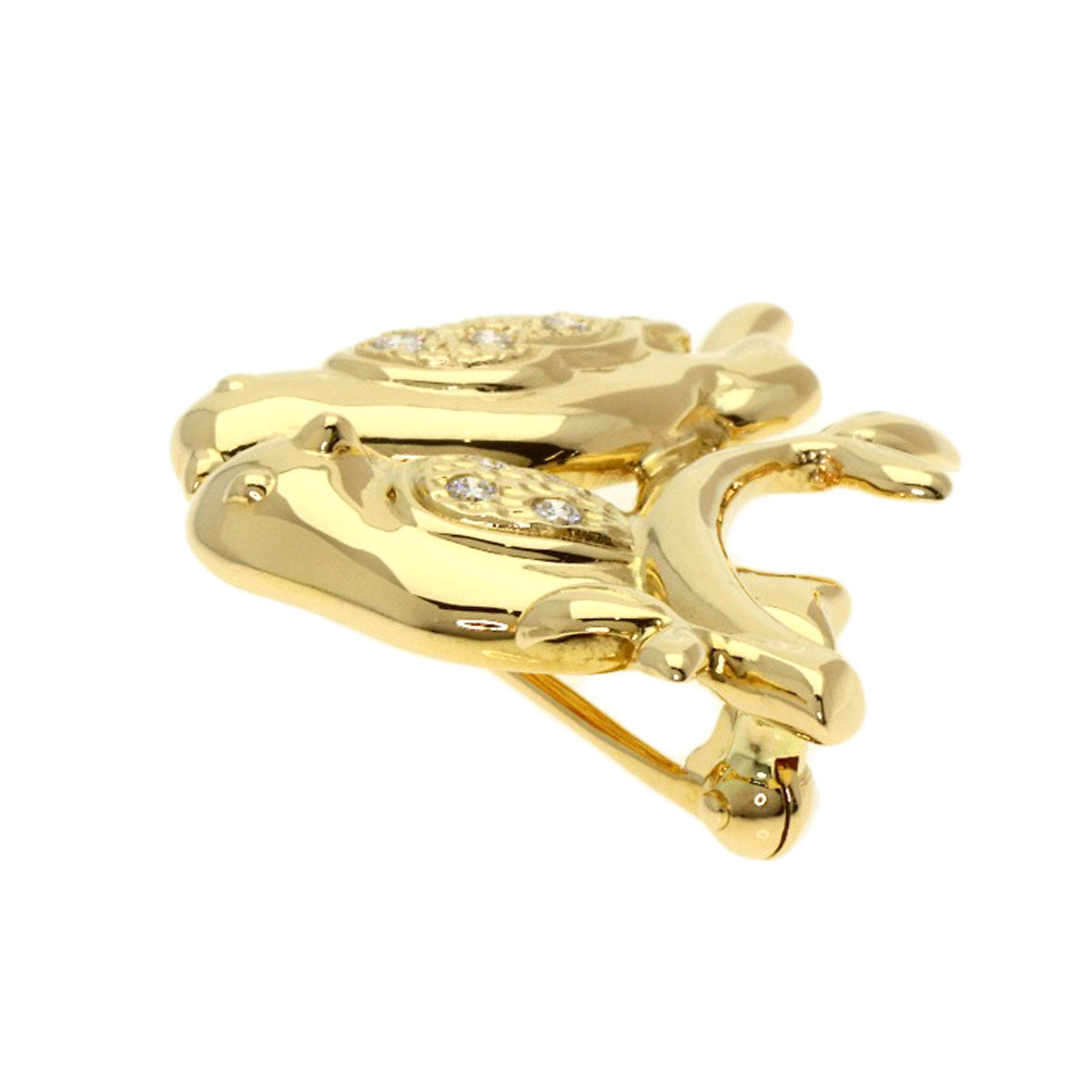 TASAKI Small bird motif Diamond Brooch K18 Yellow Gold Ladies [Used]