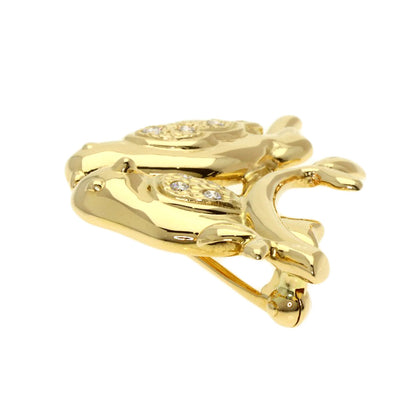 TASAKI Small bird motif Diamond Brooch K18 Yellow Gold Ladies [Used]