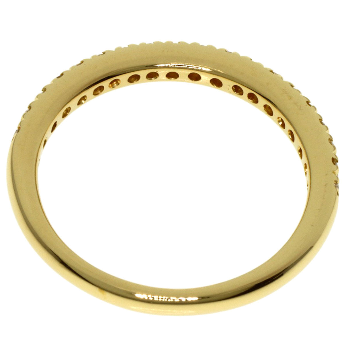 MIKIMOTO Half Eternity Diamond Ring K18 Yellow Gold Ladies [Used]