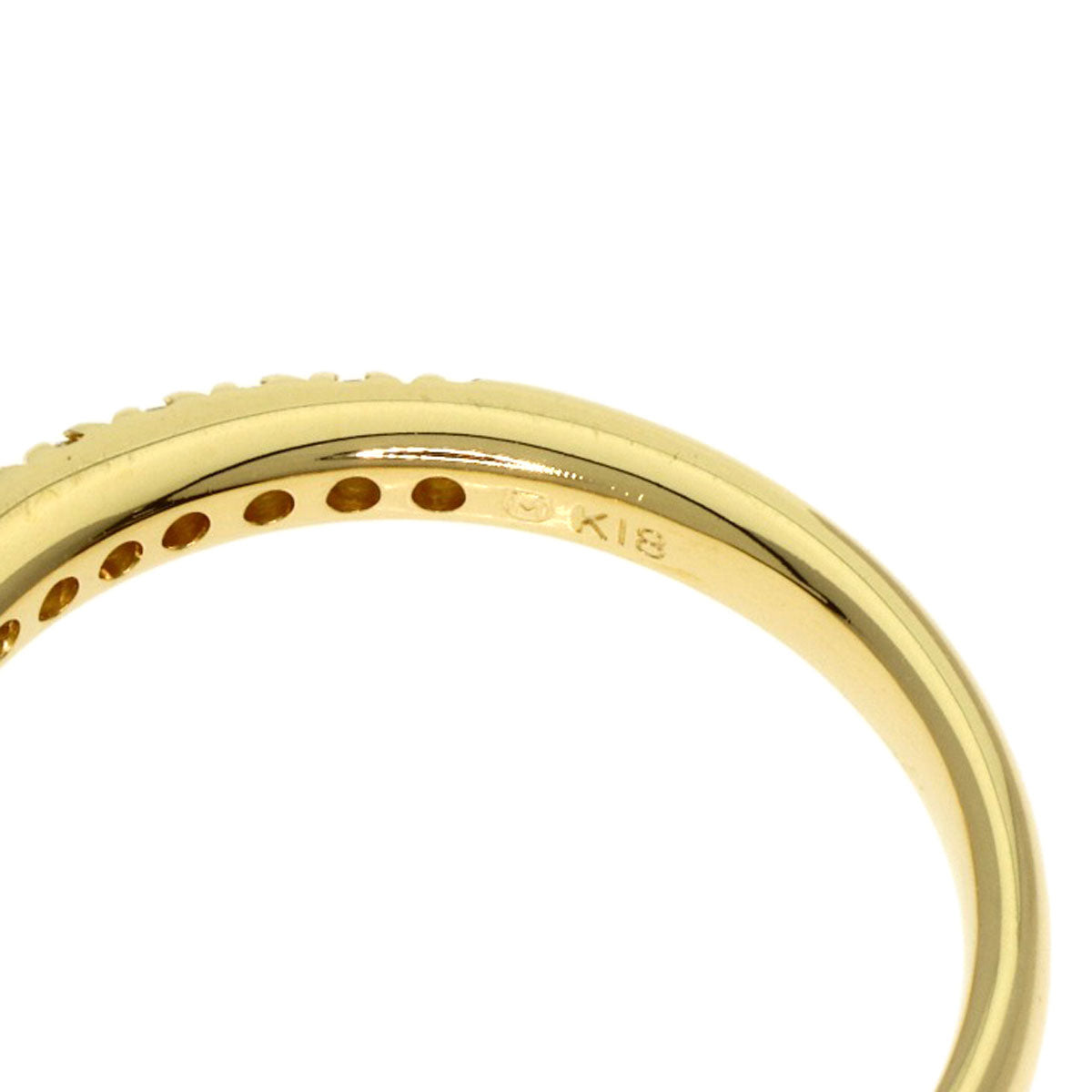 MIKIMOTO Half Eternity Diamond Ring K18 Yellow Gold Ladies [Used]