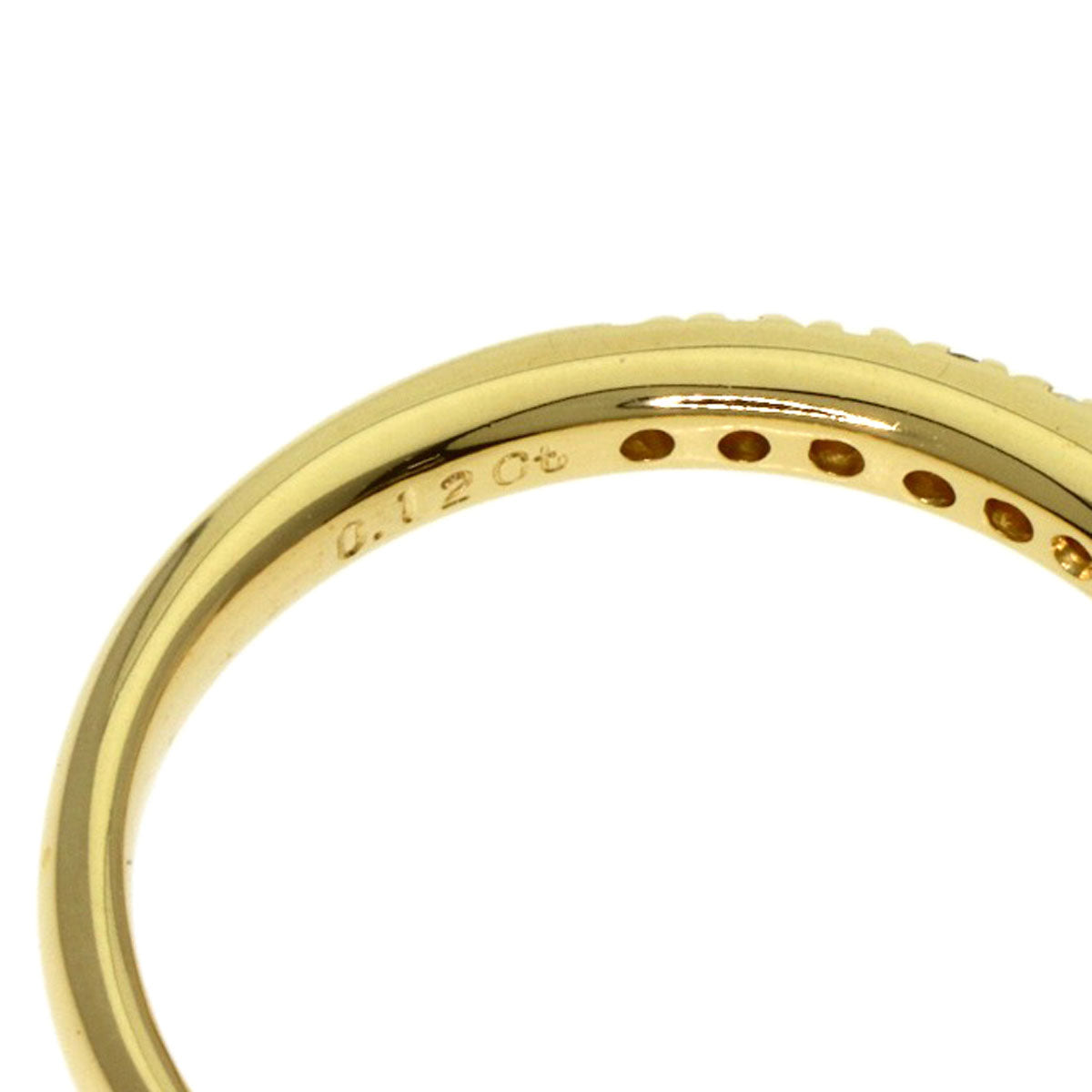 MIKIMOTO Half Eternity Diamond Ring K18 Yellow Gold Ladies [Used]