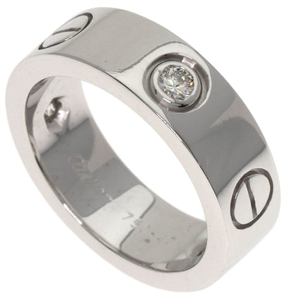 CARTIER love ring 3P Diamond #47 Ring K18 White Gold Ladies [Used]