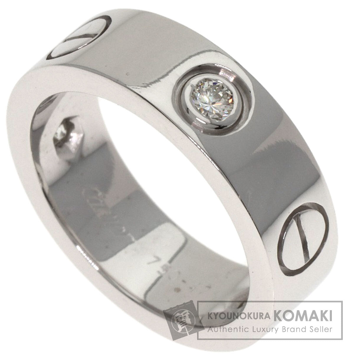CARTIER love ring 3P Diamond #47 Ring K18 White Gold Ladies [Used]
