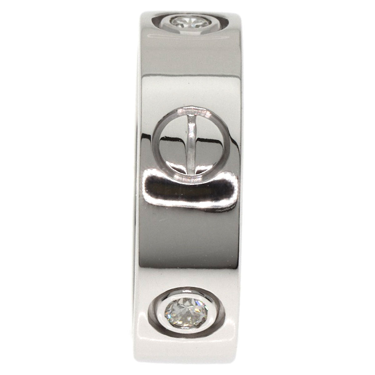 CARTIER love ring 3P Diamond #47 Ring K18 White Gold Ladies [Used]