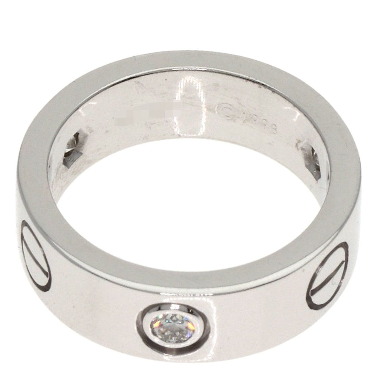 CARTIER love ring 3P Diamond #47 Ring K18 White Gold Ladies [Used]