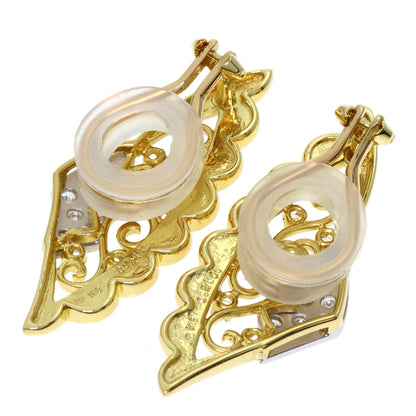 MIKIMOTO Diamond Earring K18 Yellow Gold Ladies [Used]