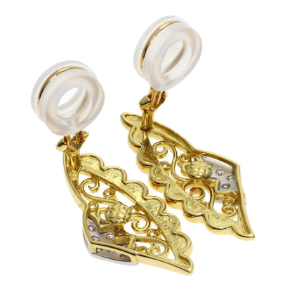 MIKIMOTO Diamond Earring K18 Yellow Gold Ladies [Used]