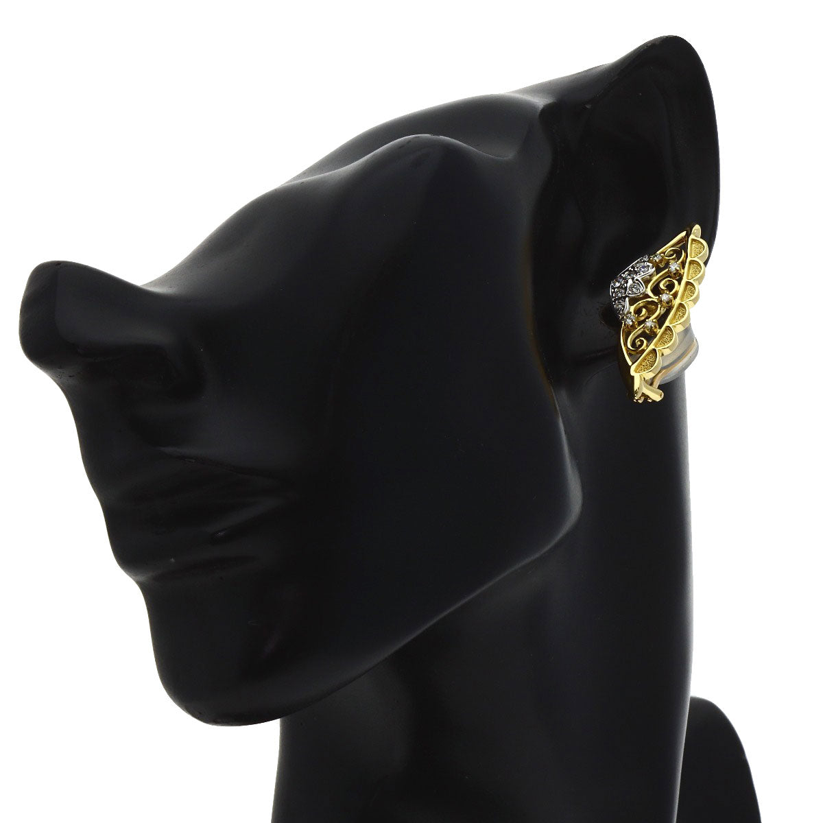 MIKIMOTO Diamond Earring K18 Yellow Gold Ladies [Used]