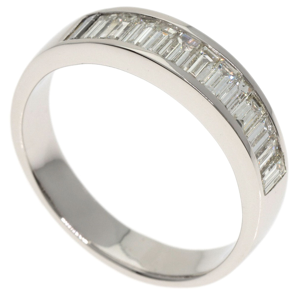 1ct Bucket Diamond Half Eternity Ring Platinum PT900 7.2g　Ladies