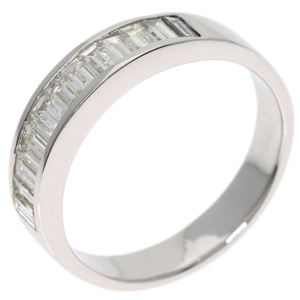 1ct Bucket Diamond Half Eternity Ring Platinum PT900 7.2g　Ladies