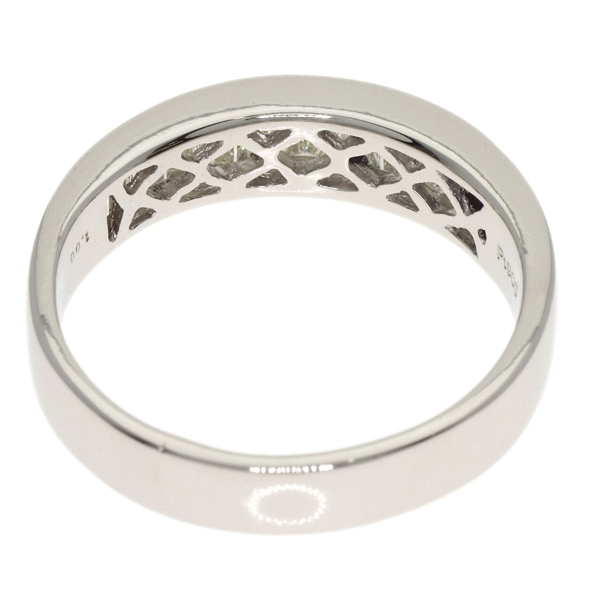 1ct Bucket Diamond Half Eternity Ring Platinum PT900 7.2g　Ladies