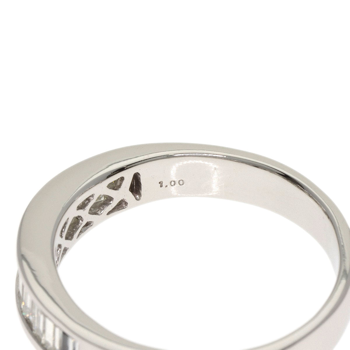 1ct Bucket Diamond Half Eternity Ring Platinum PT900 7.2g　Ladies