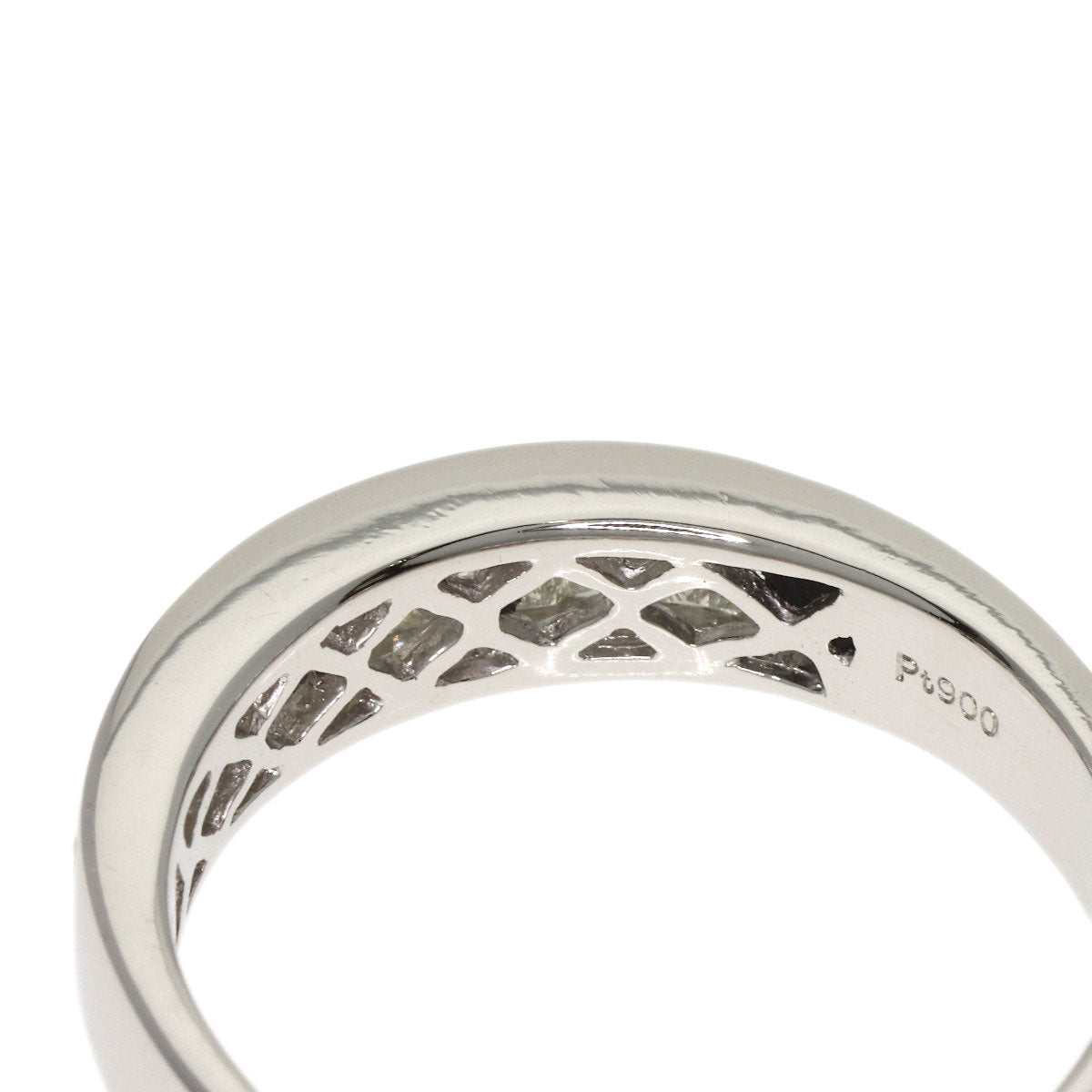 1ct Bucket Diamond Half Eternity Ring Platinum PT900 7.2g　Ladies