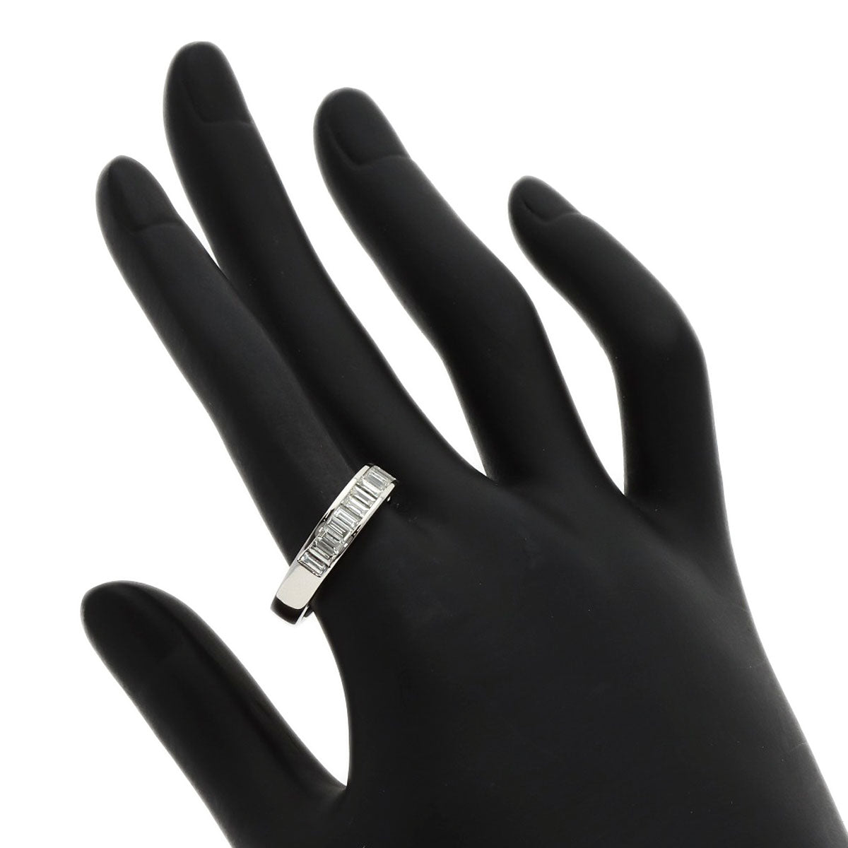 1ct Bucket Diamond Half Eternity Ring Platinum PT900 7.2g　Ladies