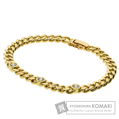 0.84ct Curb chain Kihei Diamond Bracelet K18 Yellow Gold 27.3g　Ladies