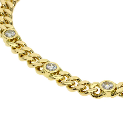 0.84ct Curb chain Kihei Diamond Bracelet K18 Yellow Gold 27.3g　Ladies