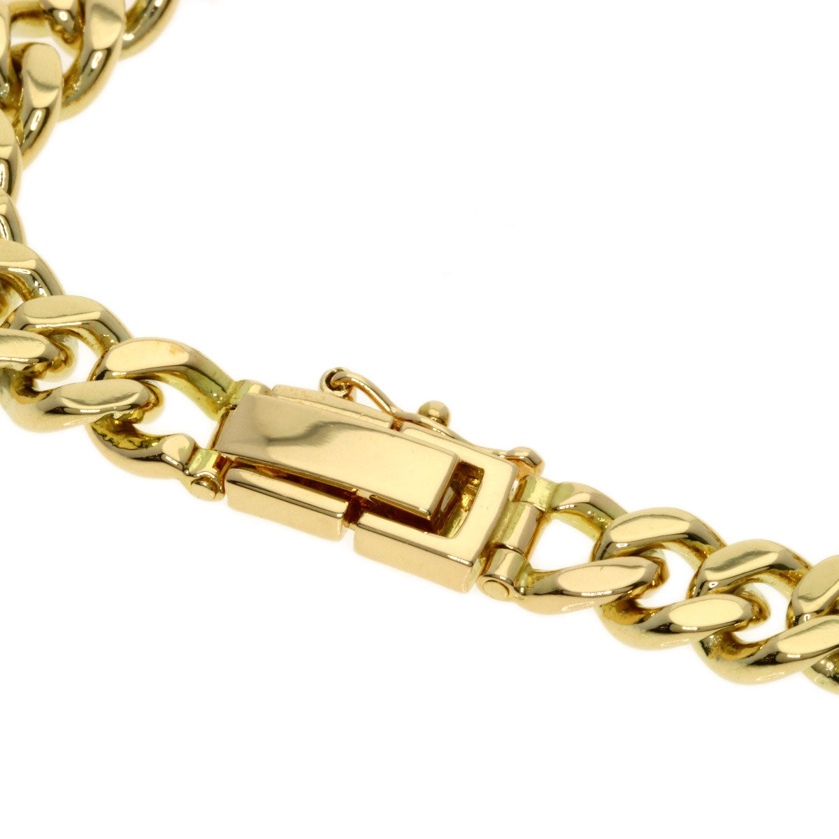 0.84ct Curb chain Kihei Diamond Bracelet K18 Yellow Gold 27.3g　Ladies