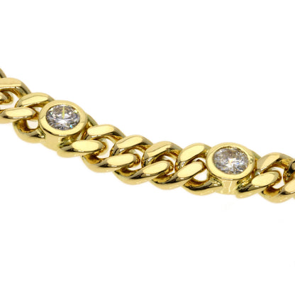 0.84ct Curb chain Kihei Diamond Bracelet K18 Yellow Gold 27.3g　Ladies