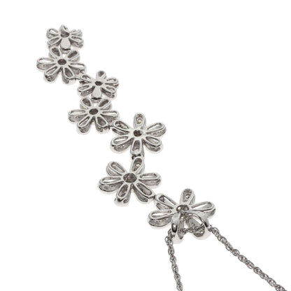 1.4ct 7P Flower Diamond Necklace K18 White Gold 12.4g　Ladies