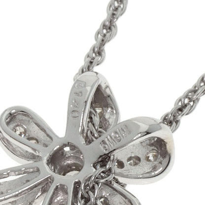 1.4ct 7P Flower Diamond Necklace K18 White Gold 12.4g　Ladies