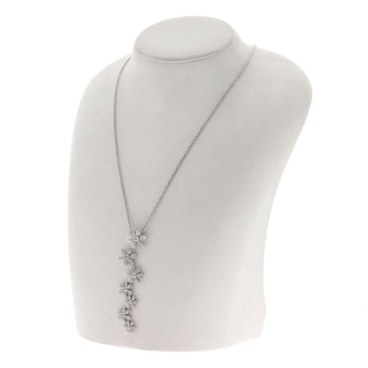 1.4ct 7P Flower Diamond Necklace K18 White Gold 12.4g　Ladies