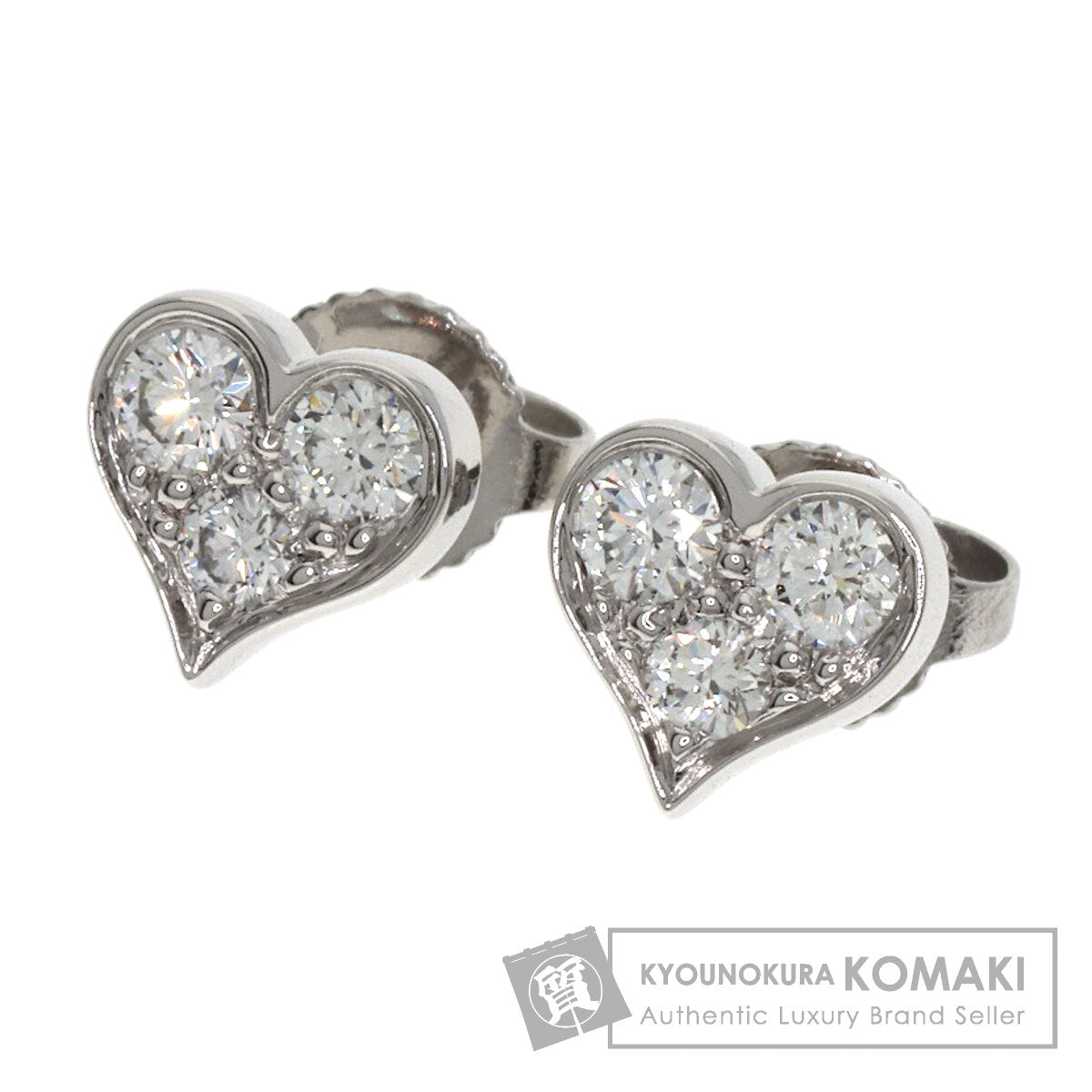 TIFFANY&Co. Sentimental Heart Diamond earring Platinum PT950 Ladies [Used]
