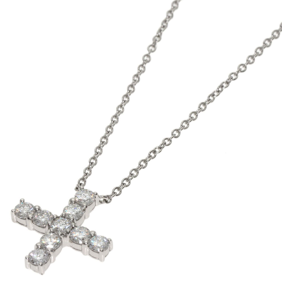 HARRY WINSTON Mini Cross Diamond Necklace Platinum PT950 Ladies [Used]