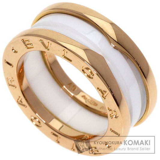 BVLGARI B.zero1 3-band Ceramic #49 Ring K18 Pink Gold Ladies [Used]