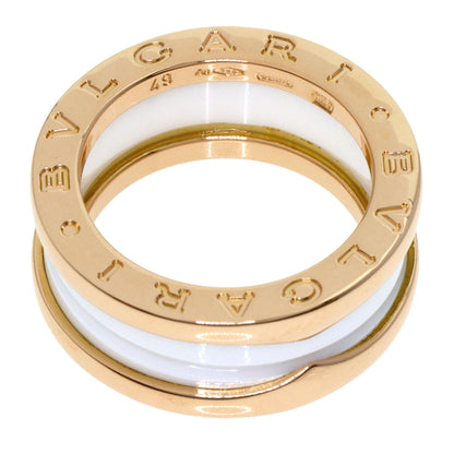 BVLGARI B.zero1 3-band Ceramic #49 Ring K18 Pink Gold Ladies [Used]