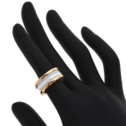 BVLGARI B.zero1 3-band Ceramic #49 Ring K18 Pink Gold Ladies [Used]