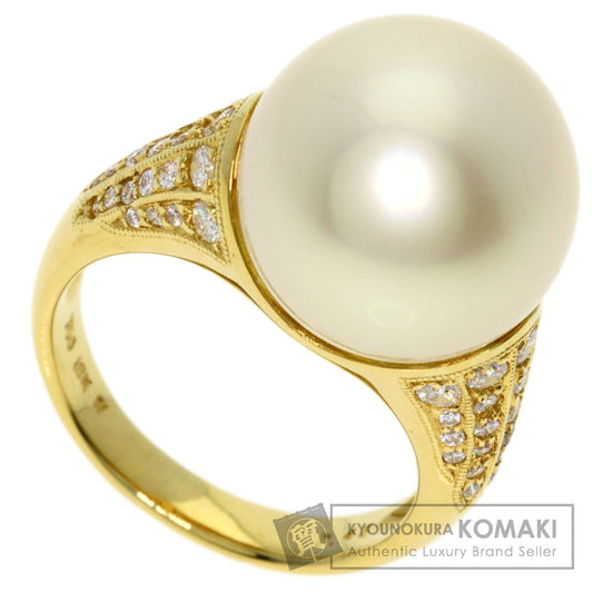 Ponte Vecchio Pearl Pearl Diamond Ring K18 Yellow Gold Ladies [Used]