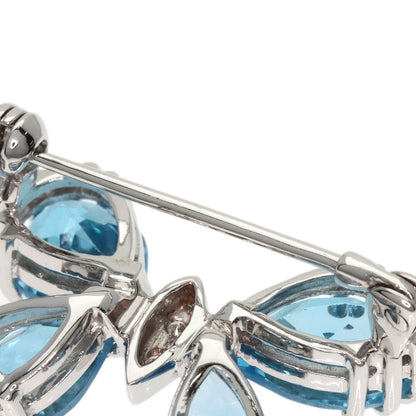 Ponte Vecchio Butterfly Diamond Color Stone Brooch K18 White Gold Ladies [Used]