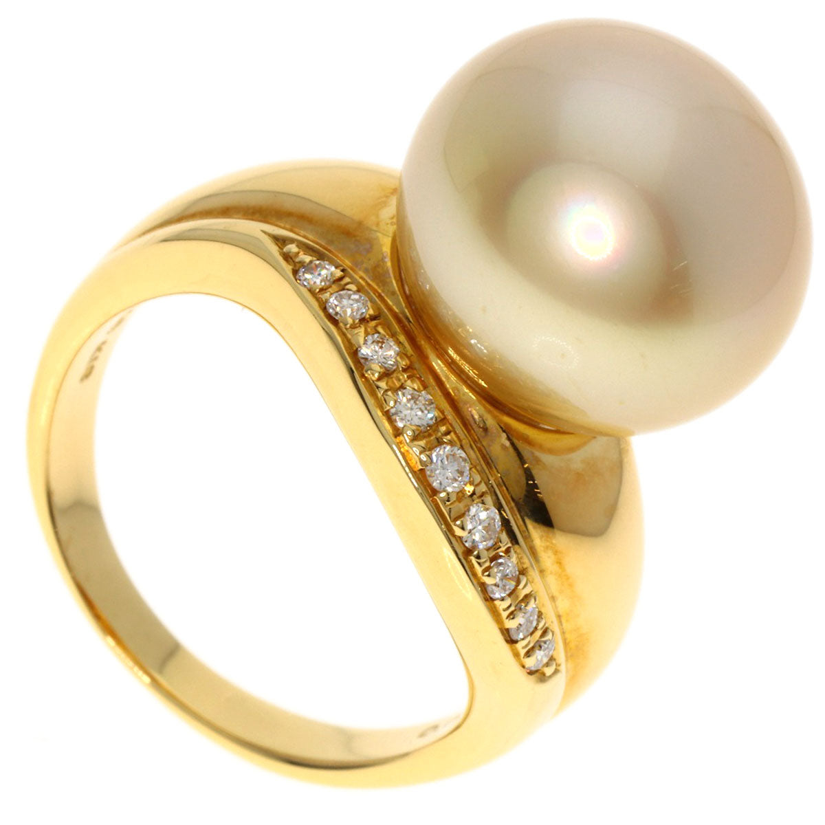 TASAKI Pearl Pearl Diamond Ring K18 Yellow Gold Ladies [Used]