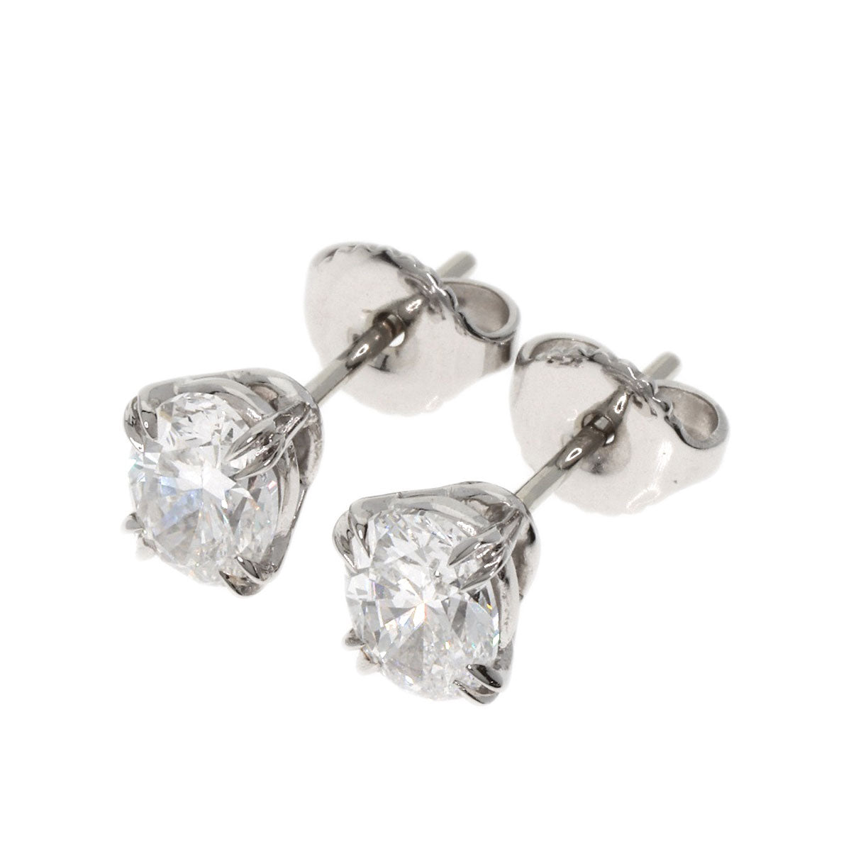 HARRY WINSTON Oval Diamond earring Platinum PT950 K18 White GoldLadies [Used]