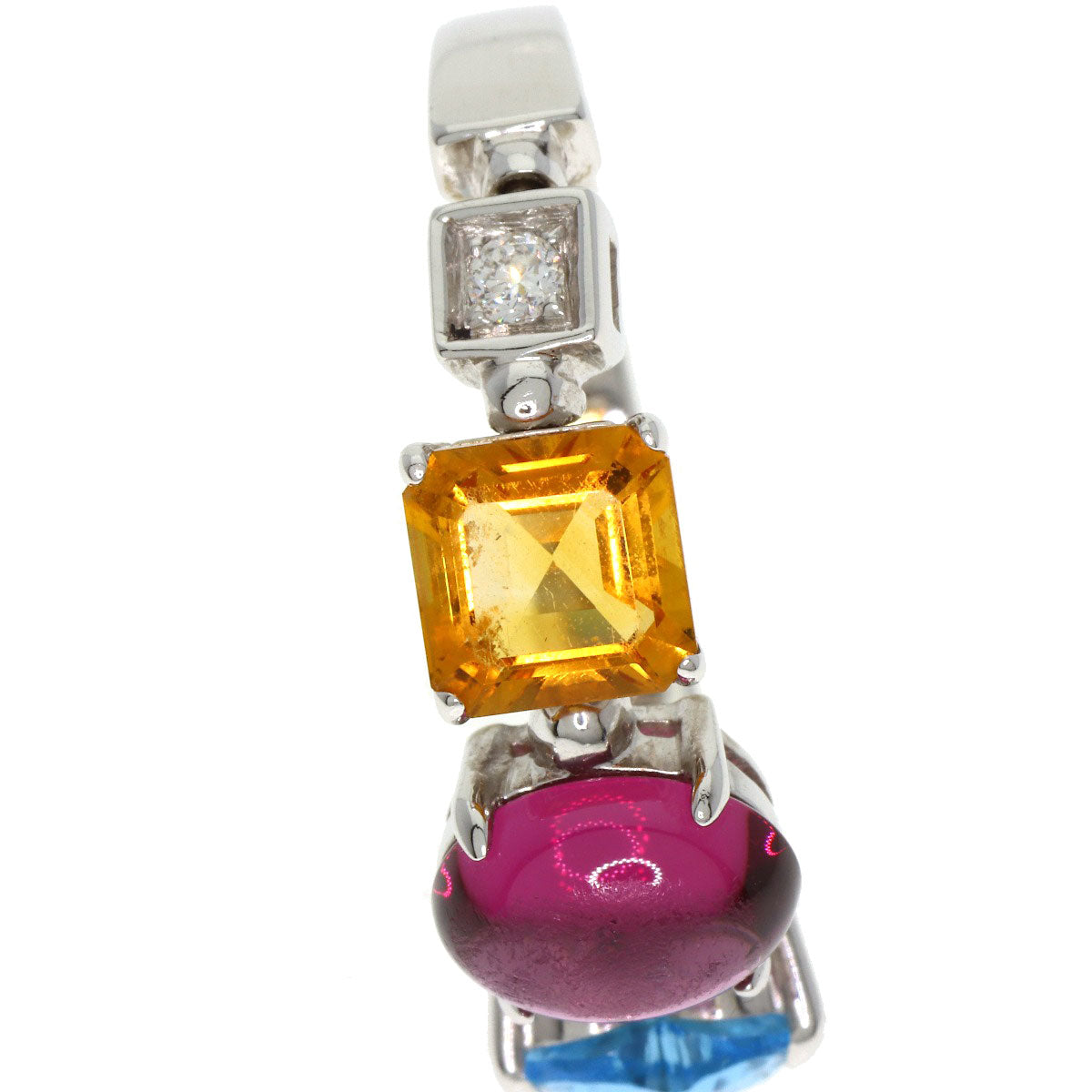 BVLGARI allegra multicolor stone Ring K18 White Gold Ladies [Used]