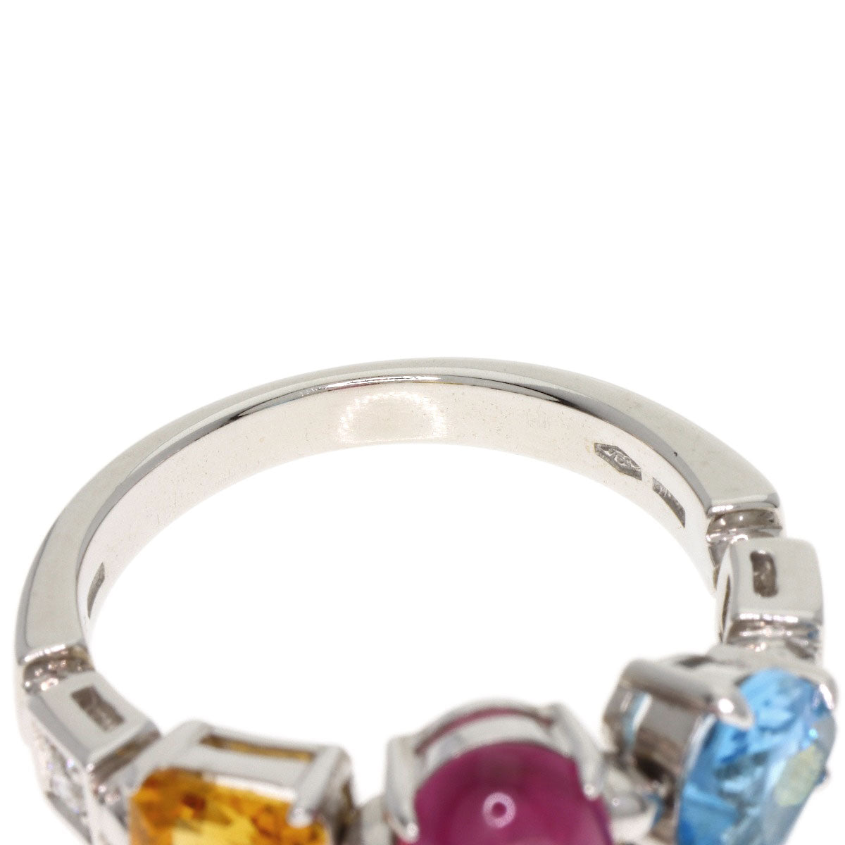 BVLGARI allegra multicolor stone Ring K18 White Gold Ladies [Used]