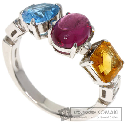 BVLGARI allegra multicolor stone Ring K18 White Gold Ladies [Used]