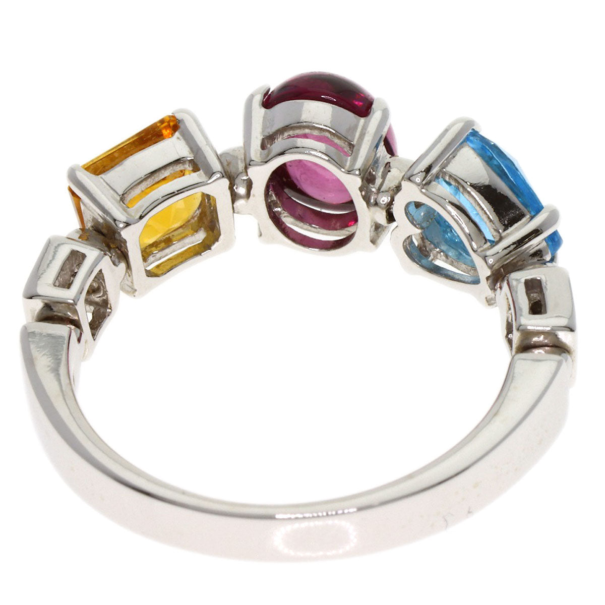 BVLGARI allegra multicolor stone Ring K18 White Gold Ladies [Used]