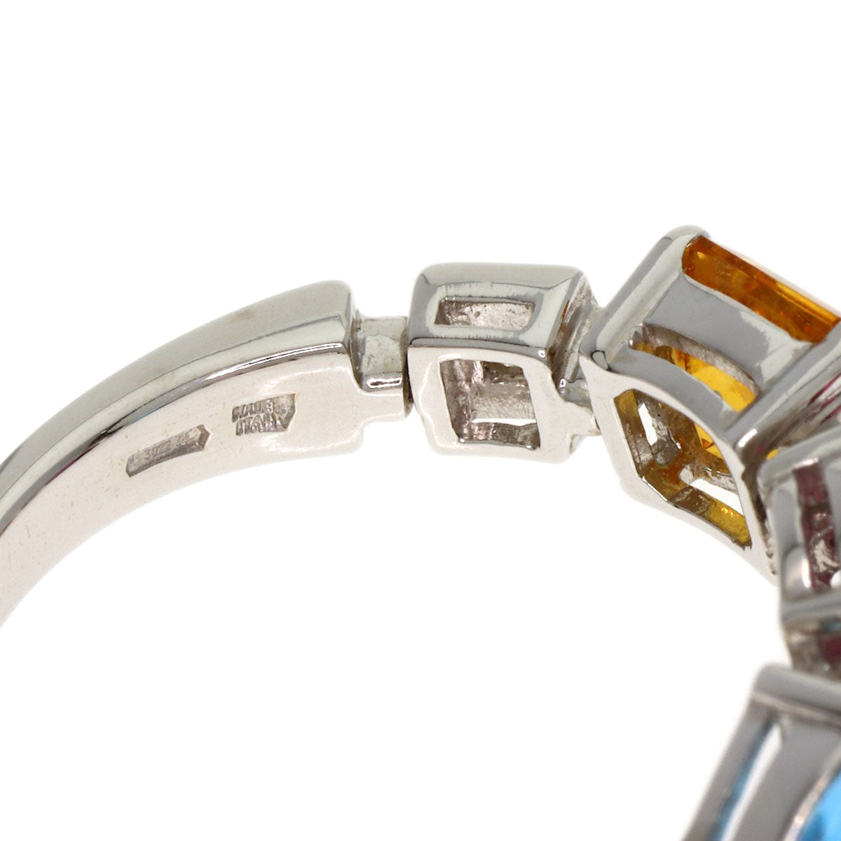 BVLGARI allegra multicolor stone Ring K18 White Gold Ladies [Used]