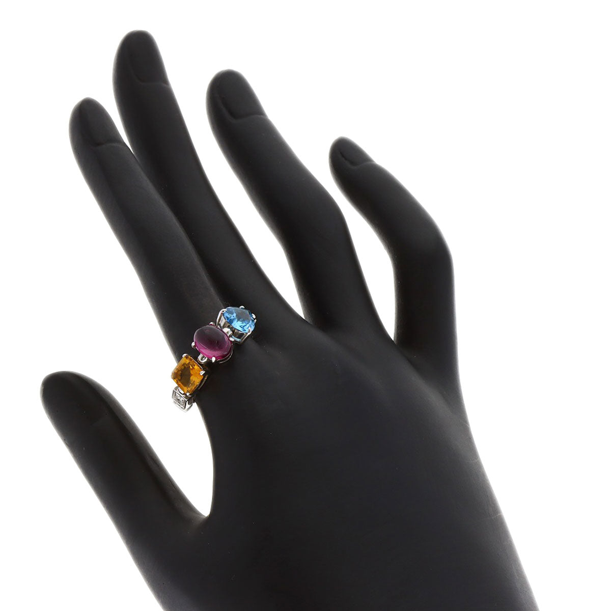 BVLGARI allegra multicolor stone Ring K18 White Gold Ladies [Used]