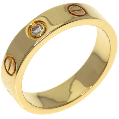 CARTIER Mini love ring 1P Diamond #46 Ring K18 Yellow Gold Ladies [Used]