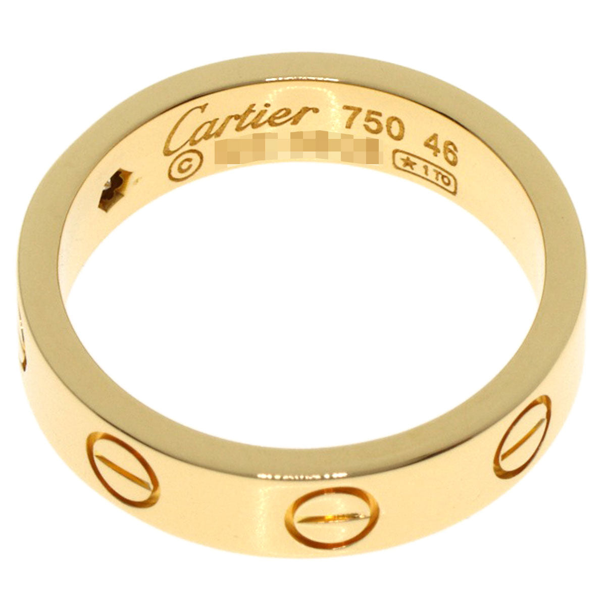 CARTIER Mini love ring 1P Diamond #46 Ring K18 Yellow Gold Ladies [Used]