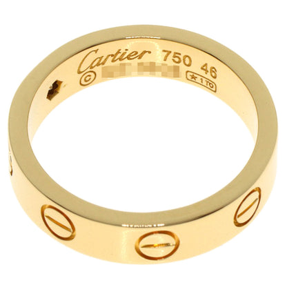 CARTIER Mini love ring 1P Diamond #46 Ring K18 Yellow Gold Ladies [Used]
