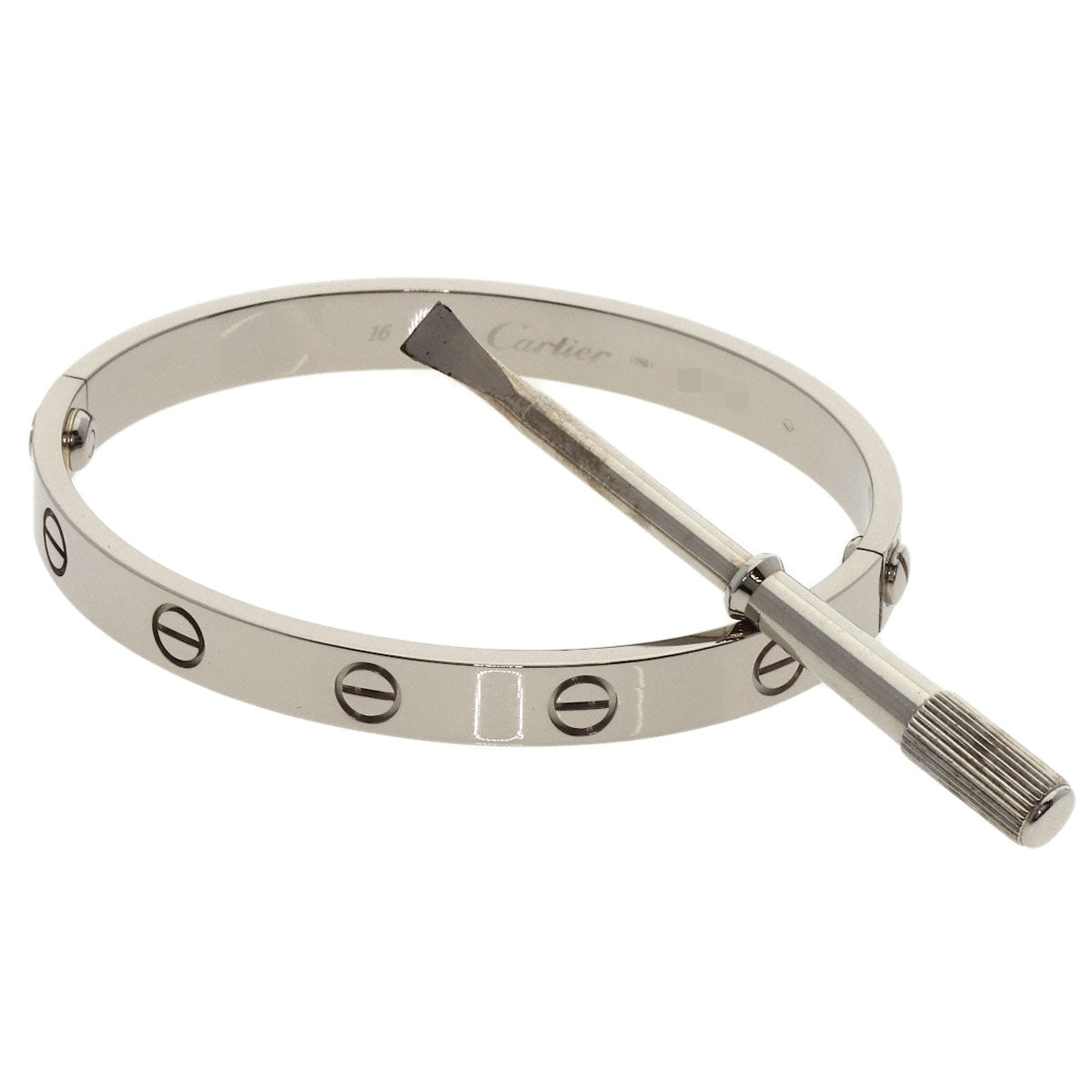 CARTIER LOVE Bracelets with Driver #16 Bracelet K18 White Gold Ladies [Used]