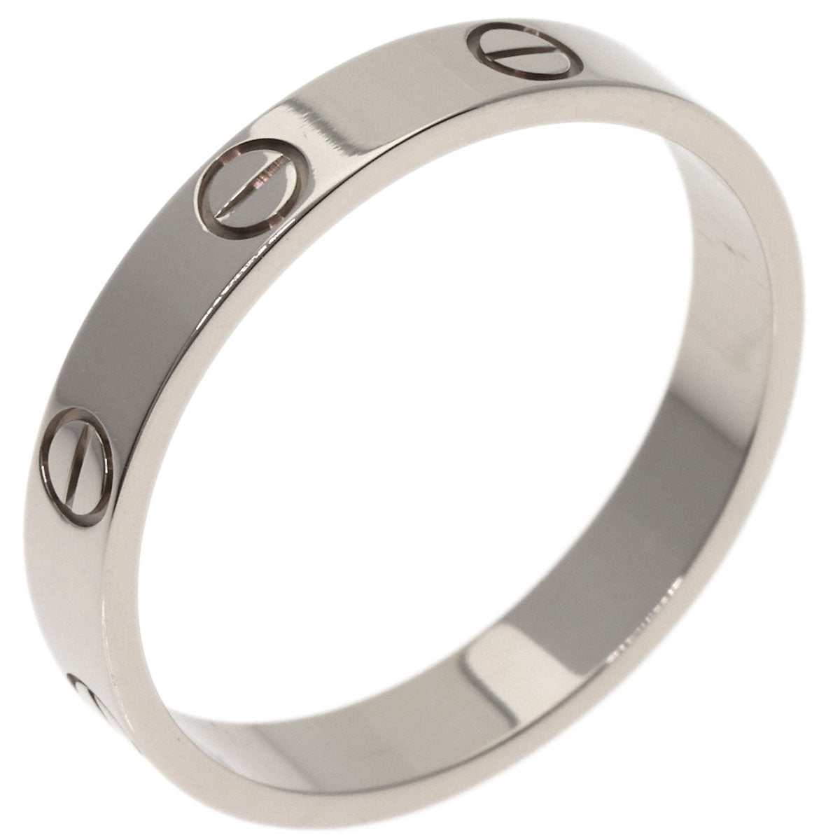 CARTIER Mini love ring #59 Ring K18 White Gold Ladies [Used]