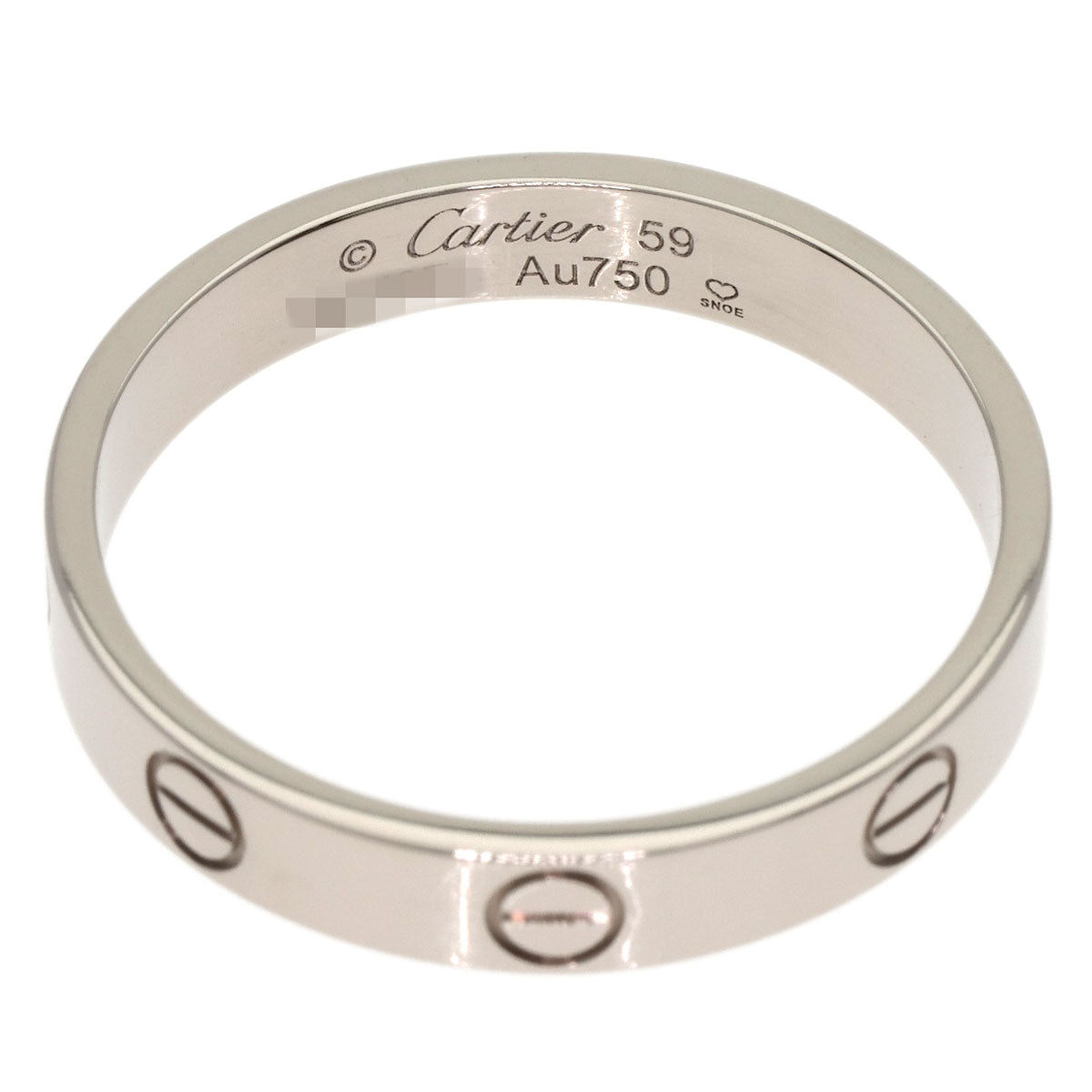 CARTIER Mini love ring #59 Ring K18 White Gold Ladies [Used]