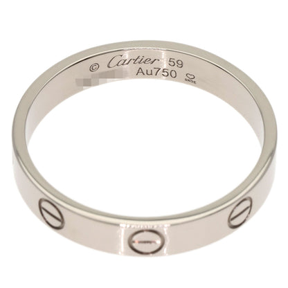 CARTIER Mini love ring #59 Ring K18 White Gold Ladies [Used]