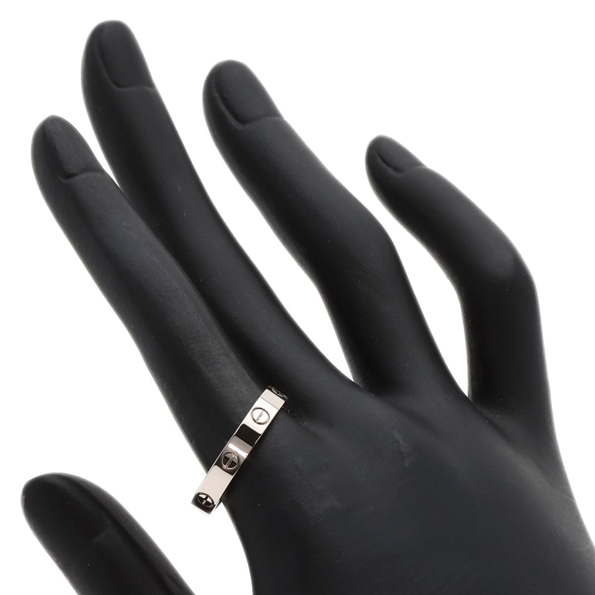 CARTIER Mini love ring #59 Ring K18 White Gold Ladies [Used]