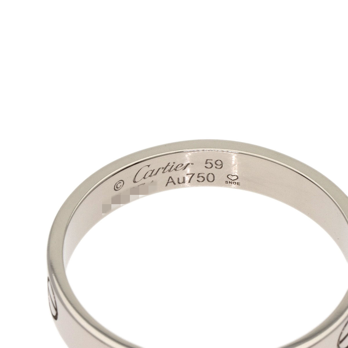 CARTIER Mini love ring #59 Ring K18 White Gold Ladies [Used]